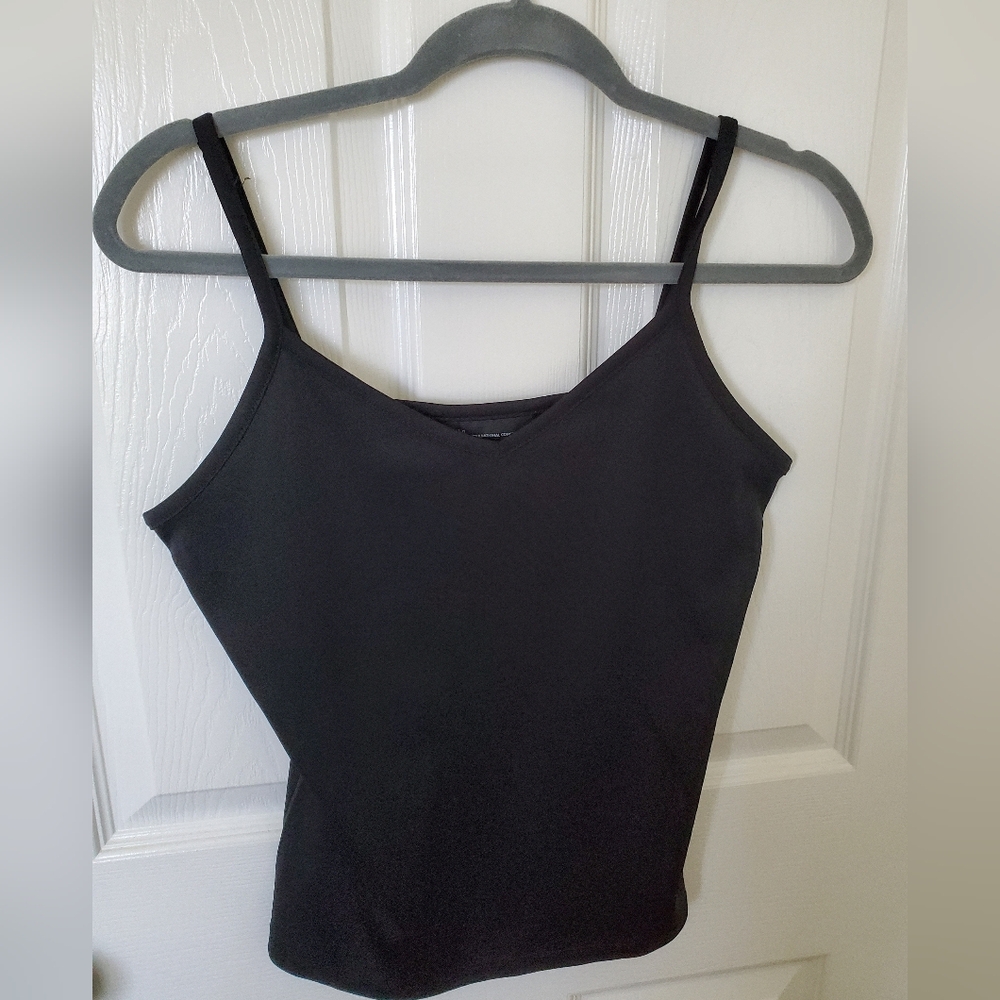INC International Concepts Black Camisole Top With Adjustable Straps